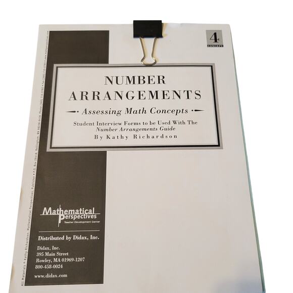 Number Arrangements Book 4 Kathy Richardson 45 Student Forms Assessing Math - Picture 10 of 12